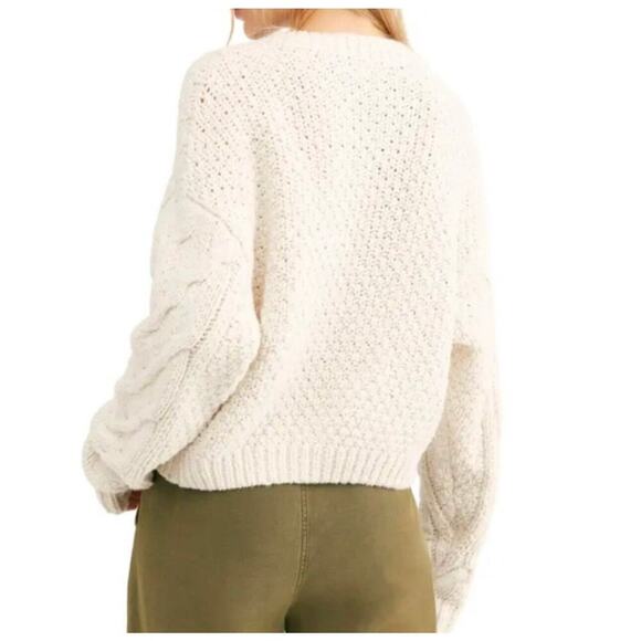 Free People Bonfire Cardigan cream size medium - Picture 3 of 9